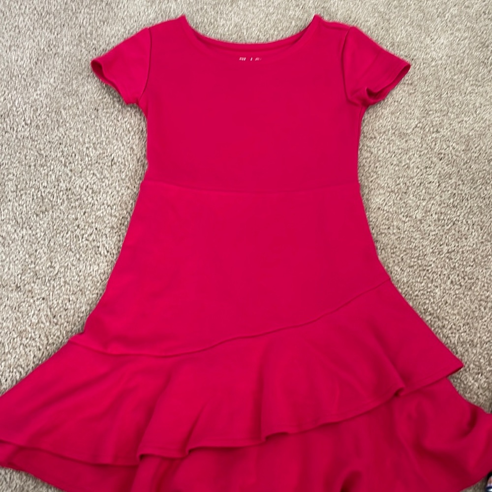 Girls short sleeve red dress